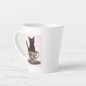 Schwarze Katze im Teacup Milchtasse (Linke Ecke)