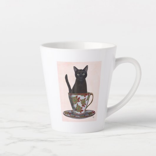 Schwarze Katze im Teacup Milchtasse (Rechts)