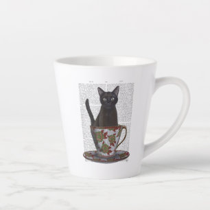 Schwarze Katze im Teacup Milchtasse
