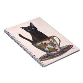 Schwarze Katze im Teacup Notizblock (Rechte Seite)
