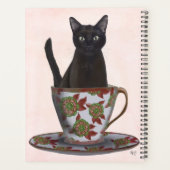 Schwarze Katze im Teacup Planer (Rückseite)