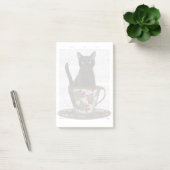 Schwarze Katze im Teacup Post-it Klebezettel (Büro)