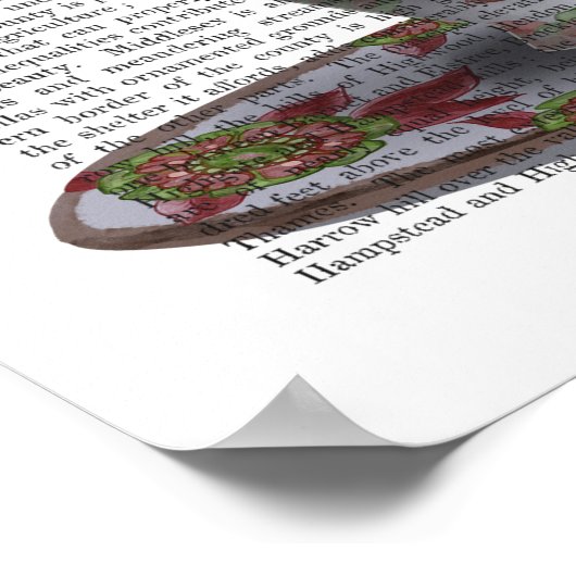 Schwarze Katze im Teacup Poster (Ecke)