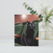 Schwarze Katze im Theater Postkarte (Stehend Vorderseite)