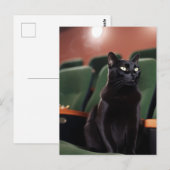 Schwarze Katze im Theater Postkarte (Vorne/Hinten)