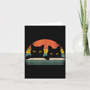 Schwarze Katze im Vintage-Retro-Stil - Geschenk fü Karte