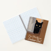 Schwarze Katze im Window Journal Notizblock (Innenseite)