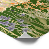 Schwarze Katze in Blume Poster (Ecke)