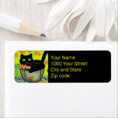 Schwarze Katze in Blume Pot (Insitu)