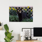 Schwarze Katze in der Hülle der Götter Poster (Heimbüro)