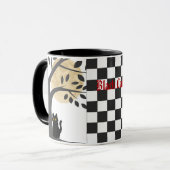 Schwarze Katze in der Mondlicht-Tasse Tasse (Vorderseite Links)