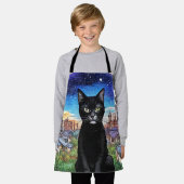 Schwarze Katze in der Nacht 1 Schürze (Getragen)