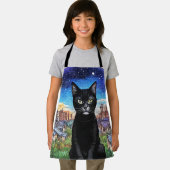 Schwarze Katze in der Nacht 1 Schürze (Insitu)