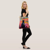 Schwarze Katze in der schönen Natur Tasche (Am Model)