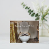 Schwarze Katze in der Toilette Postkarte (Stehend Vorderseite)