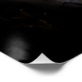 Schwarze Katze in einem Baum vor Vollmond Poster (Ecke)