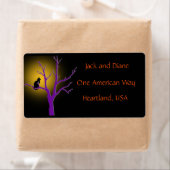 Schwarze Katze in einem Baumlabel (Insitu)