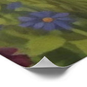 Schwarze Katze in einem Gartenposter Poster (Ecke)