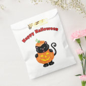 Schwarze Katze in einem Kürbiskostüm Geschenktütchen (Versiegelt)