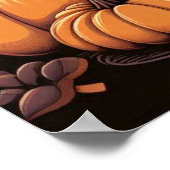 Schwarze Katze in einem Pumpkinpflaster Poster (Ecke)