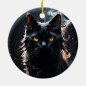 Schwarze Katze in einem Sumpf des Rauchens Mystifi Keramik Ornament (Hinten)