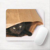 Schwarze Katze in einem Taschenmousepad Mousepad (Mit Mouse)