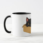Schwarze Katze in einer Box Tasse (Links)
