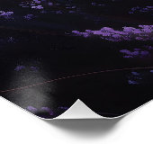 Schwarze Katze in einer Lavenderfelddarstellung Poster (Ecke)