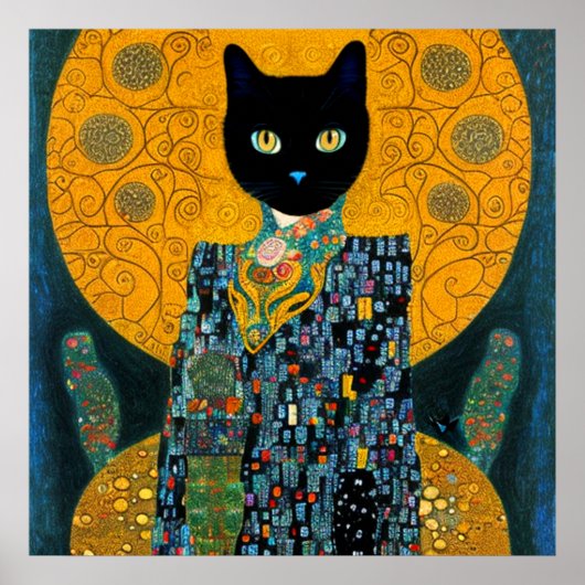 Schwarze Katze in Fabulous Gown Poster (Vorne)