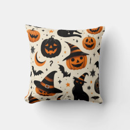 SCHWARZE KATZE IN HALLOWEEN KISSEN