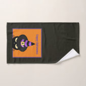 Schwarze Katze in Hexenhut Halloween Badetuch Handtuch (Handtuch)