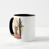 "Schwarze Katze in KürbisHalloween-Tasse - Niedlic Tasse (Vorderseite Links)