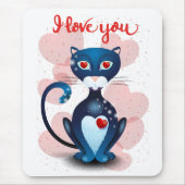 Schwarze Katze in Liebe Mousepad (Vorne)