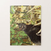 Schwarze Katze in Morgensun-Puzzlespiel Puzzle (Vertikal)