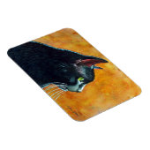 Schwarze Katze in Profil Magnet (Rechte Seite)