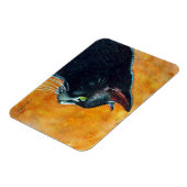 Schwarze Katze in Profil Magnet (Linke Seite)