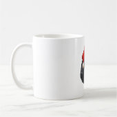 Schwarze Katze in Santa-Mütze Kaffeetasse (Links)