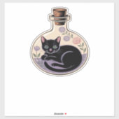 Schwarze Katze in Tränen Flasche Klassischer T - S Aufkleber (Blatt)