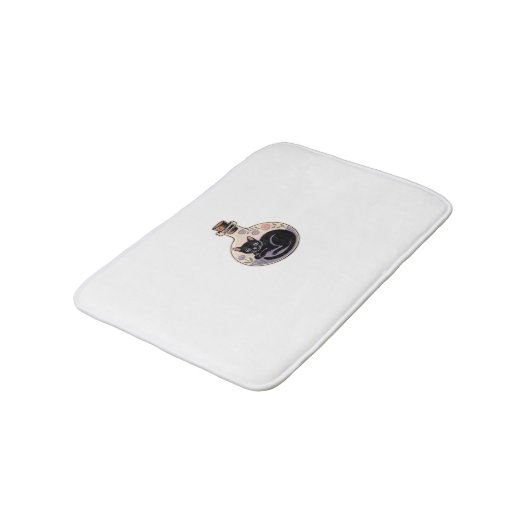 Schwarze Katze in Tränen Flasche Klassischer T - S Badematte (Schrägansicht)