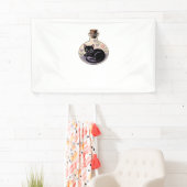 Schwarze Katze in Tränen Flasche Klassischer T - S Banner (Insitu)