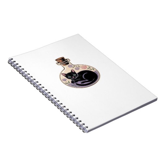 Schwarze Katze in Tränen Flasche Klassischer T - S Notizblock (Rechte Seite)