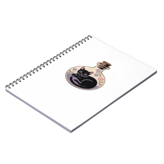 Schwarze Katze in Tränen Flasche Klassischer T - S Notizblock (Linke Seite)