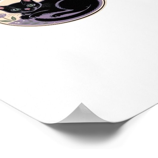 Schwarze Katze in Tränen Flasche Klassischer T - S Poster (Ecke)