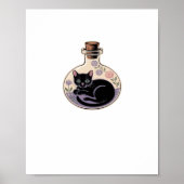 Schwarze Katze in Tränen Flasche Klassischer T - S Poster (Vorne)