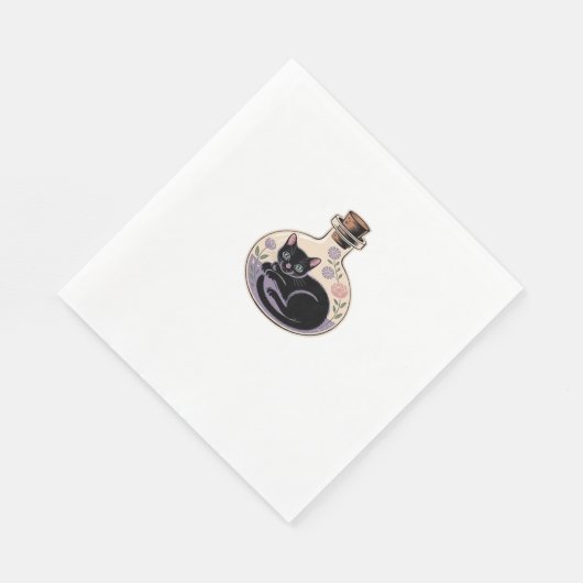 Schwarze Katze in Tränen Flasche Klassischer T - S Serviette (Ecke)