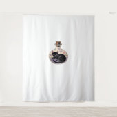 Schwarze Katze in Tränen Flasche Klassischer T - S Wandteppich (Vorderseite)