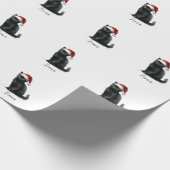 Schwarze Katze in Wasserfarbe bei Feierliche Weihn Geschenkpapier (Ecke)