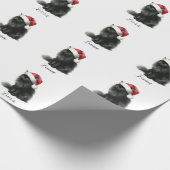 Schwarze Katze in Wasserfarbe bei Feierliche Weihn Geschenkpapier (Ecke)
