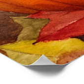 Schwarze Katze in Wasserfarbe, Pumpkin Herbstwaldh Poster (Ecke)