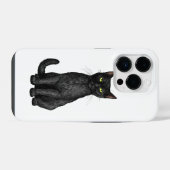Schwarze Katze iPhone Hülle (Rückseite (Horizontal))